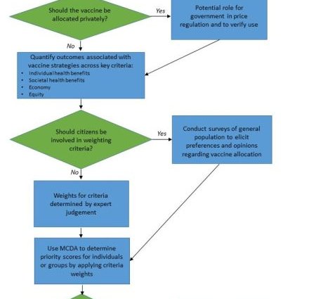 Flowchart of decisions governments must make about allocating a vaccine