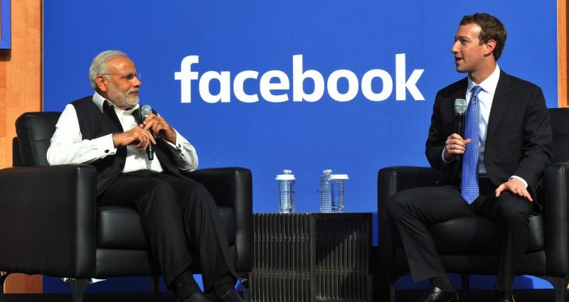 Indian Prime Minister Narendra Modi with the CEO of Facebook, Mark Zuckerberg in the USA (2015). Image from Flickr by Narendra Modi. CC BY-2.0.