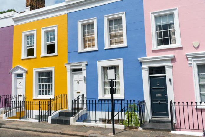 Colourful houses in London.