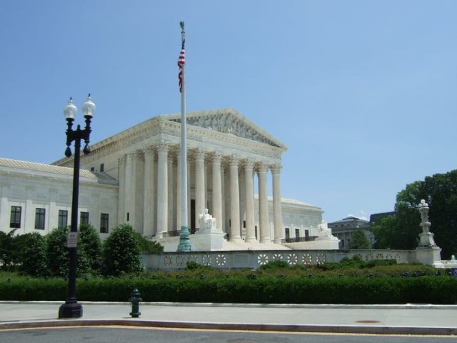 The US Supreme Court building in Washington.