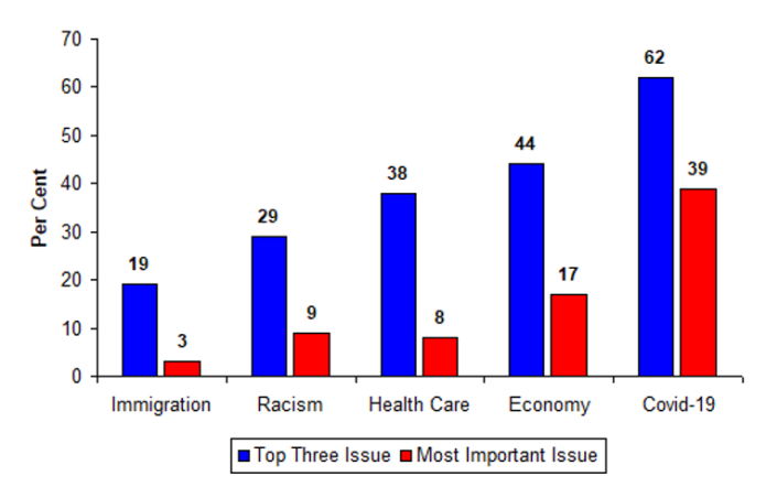 Graph showing key issues in US election 2020