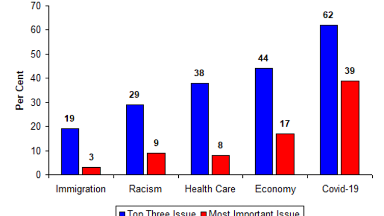 Graph showing key issues in US election 2020