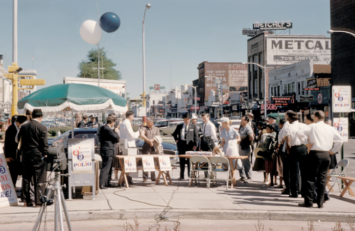 Mass polio vaccination in Columbus, US, circa 1961.