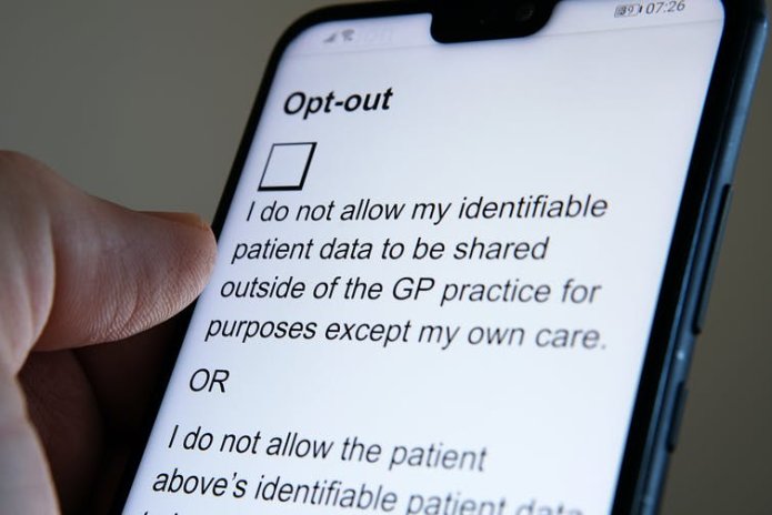 A phone showing an opt-out option