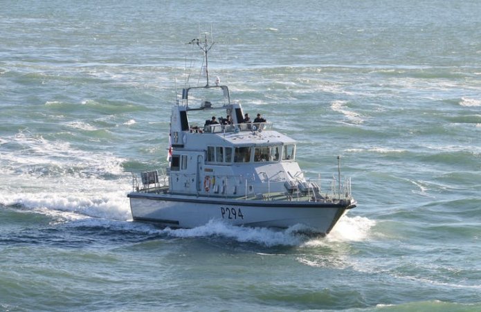 A Royal Navy training boat in the Solent