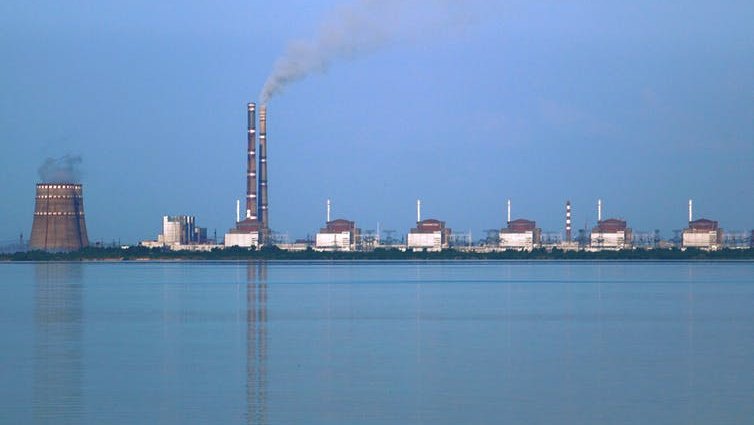 Image of the four reactors at Zaporizhzhia.