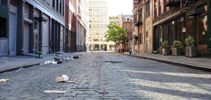 An empty street during lockdown