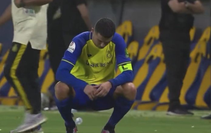 Cristiano Ronaldo cuts a disgruntled look as Al-Nassr are knocked out of King Cup