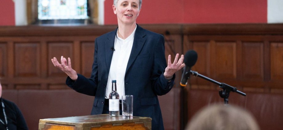 Trans activist glues themselves to floor at Kathleen Stock Oxford Union talk