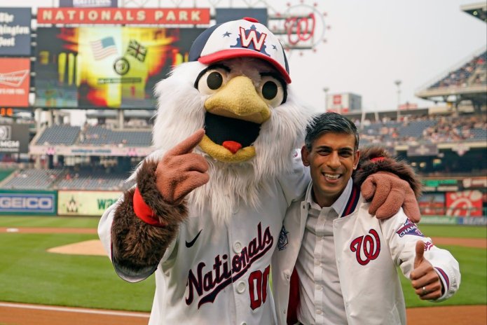 Rishi Sunak guest of honour at Major League Baseball game in Washington DC