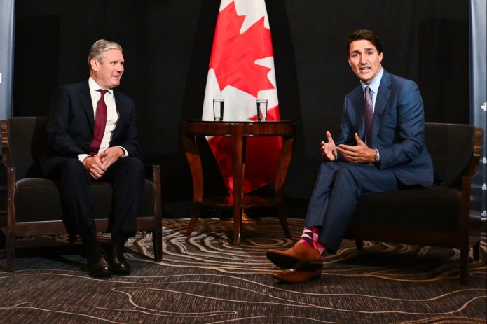 Starmer meets Justin Trudeau in Montreal ahead of visit to Paris