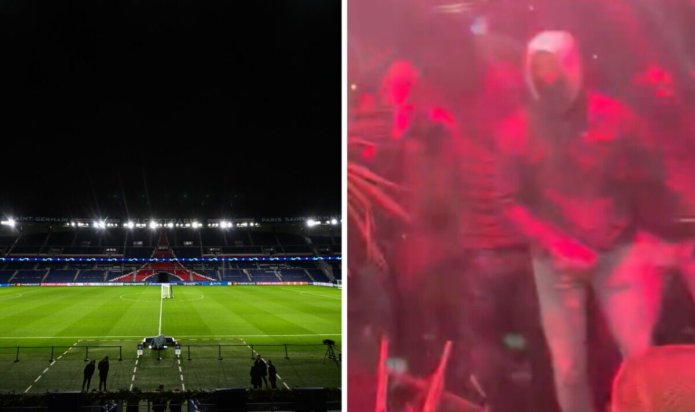 Newcastle and PSG fans fight as chairs thrown before Champions League clash