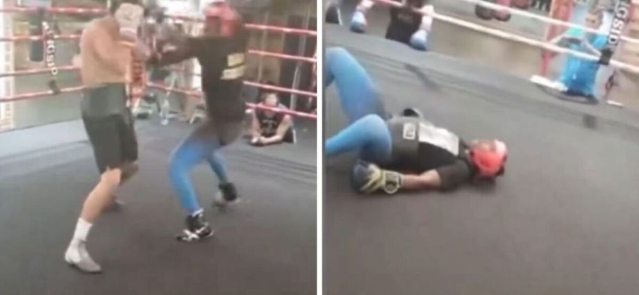 Male boxer blasted for 'taking padding out of gloves' and flooring woman