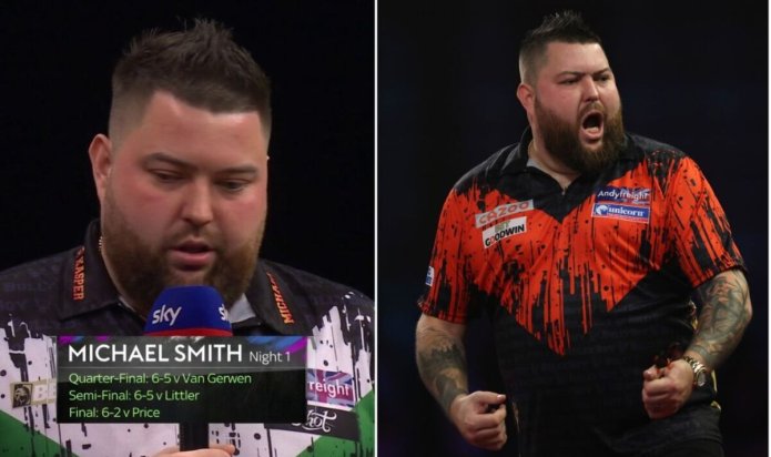 Michael Smith apologises to fans after winning Premier League Darts night one