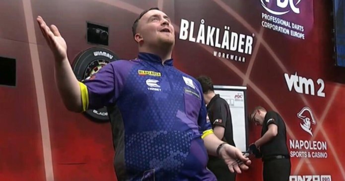 Luke Littler hits staggering nine-darter to win £30k jackpot over Rob Cross