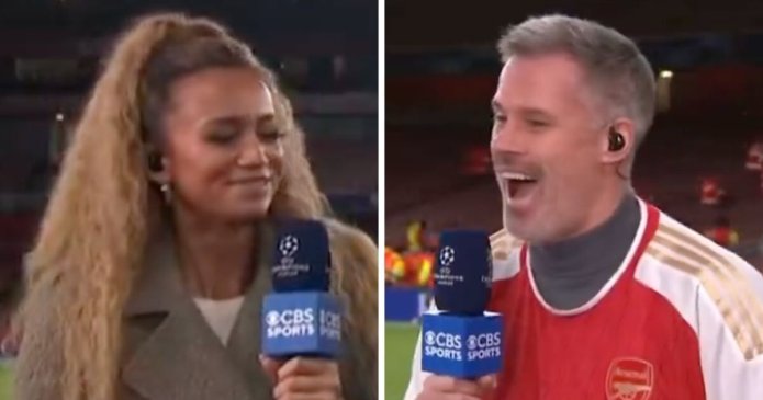 Jamie Carragher makes awkward 'unloyal' comment while wearing Arsenal shirt