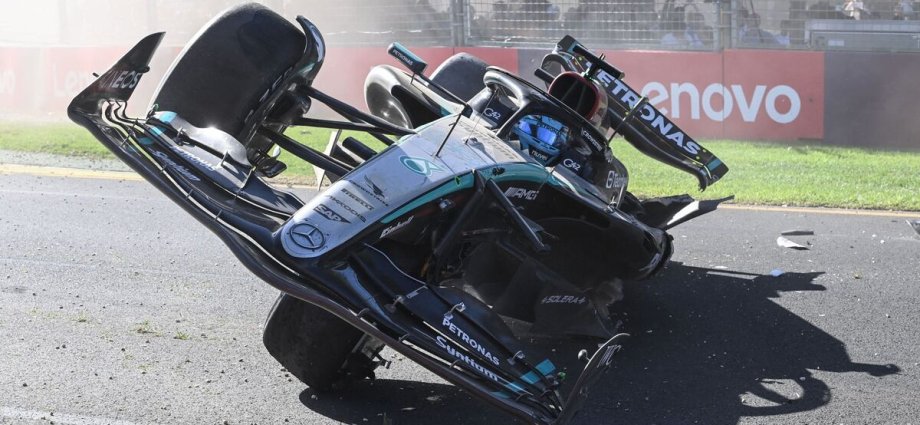 George Russell screamed down radio in terror after flipping car in Aus GP crash