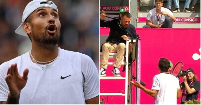Nick Kyrgios demands tennis umpire is fired after controversy at Estoril Open