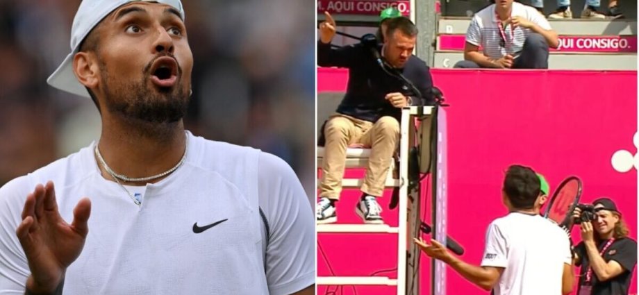 Nick Kyrgios demands tennis umpire is fired after controversy at Estoril Open