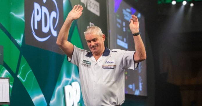British darts icon hits nine-darter just days after his birthday in epic scenes