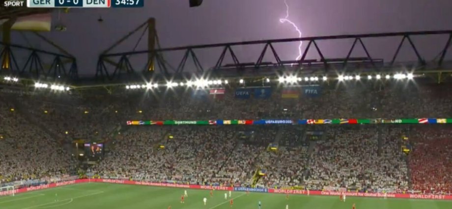 Germany vs Denmark halted as lightning and biblical rain disrupt Euro 2024 clash