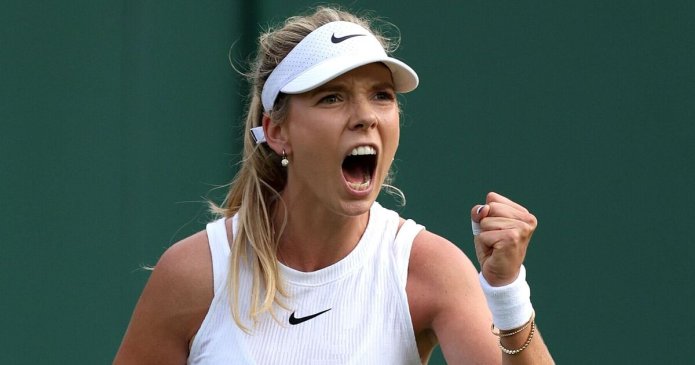 Katie Boulter wins tricky Wimbledon opener as boyfriend races to help partner