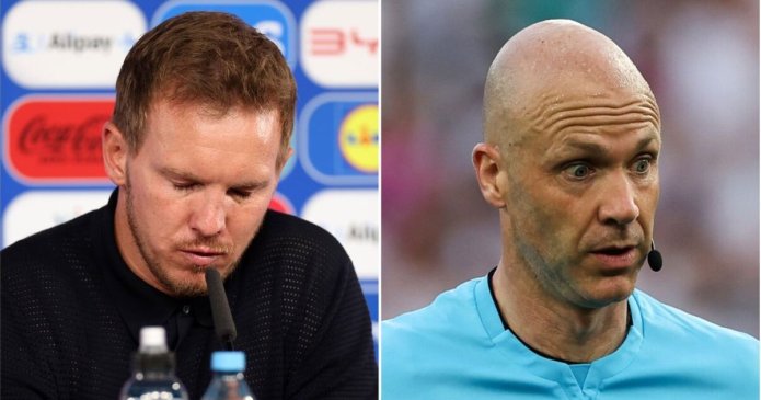 Germany boss Julian Nagelsmann holds back tears and stings Anthony Taylor
