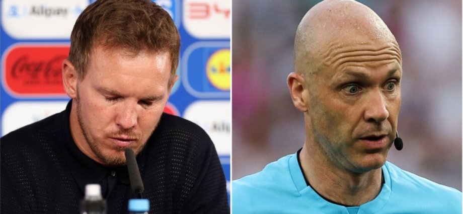 Germany boss Julian Nagelsmann holds back tears and stings Anthony Taylor