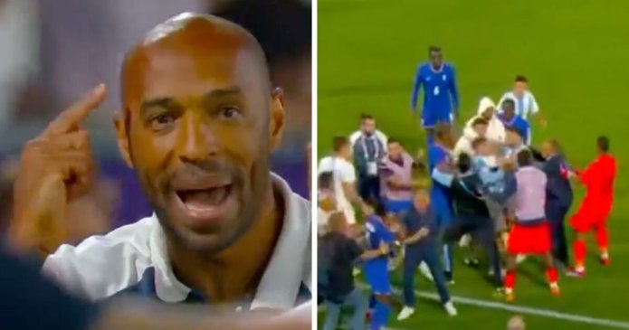 France and Argentina players clash on the pitch as Olympic grudge match explodes