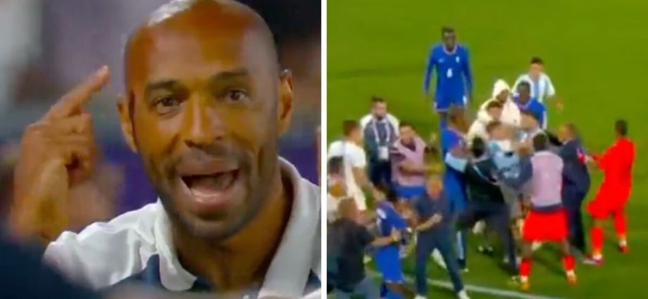 France and Argentina players clash on the pitch as Olympic grudge match explodes