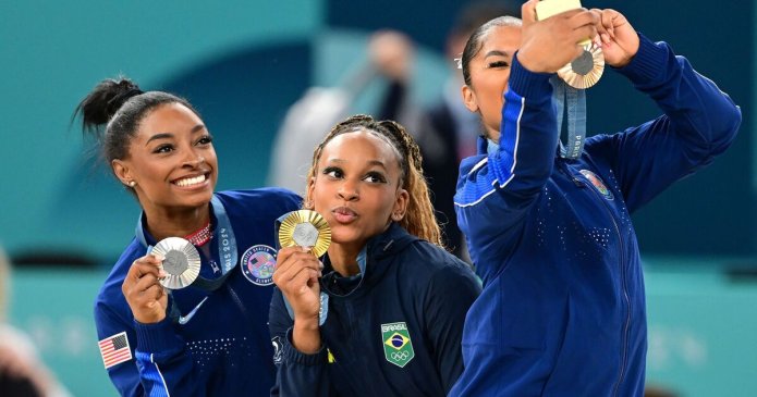 Simone Biles shows true colours with podium actions after missing out on gold