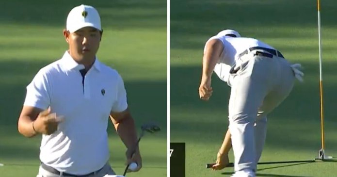 Tom Kim fumes at Presidents Cup with sarcastic action while US rivals walk away