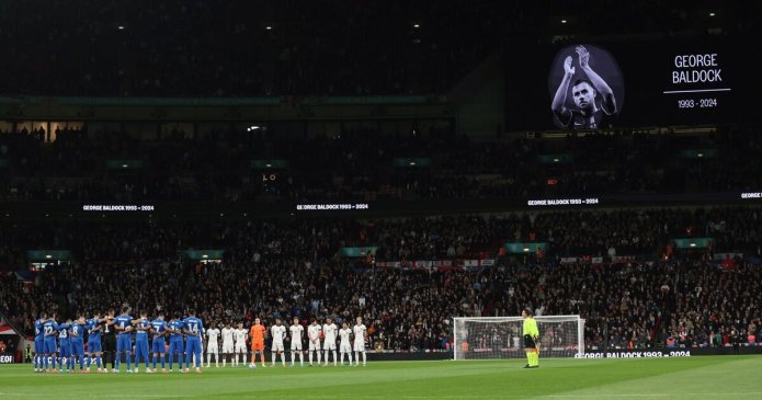 Wembley pays George Baldock tribute at England vs Greece after his tragic death