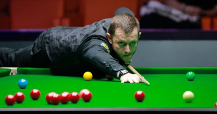 Mark Allen and Mark Selby in UK Championship action with Ronnie O'Sullivan out