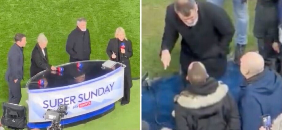 Roy Keane gets into heated row at Ipswich vs Man Utd during Sky Sports ad break