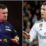 Luke Littler snaps and makes Cristiano Ronaldo gesture during Ryan Meikle match