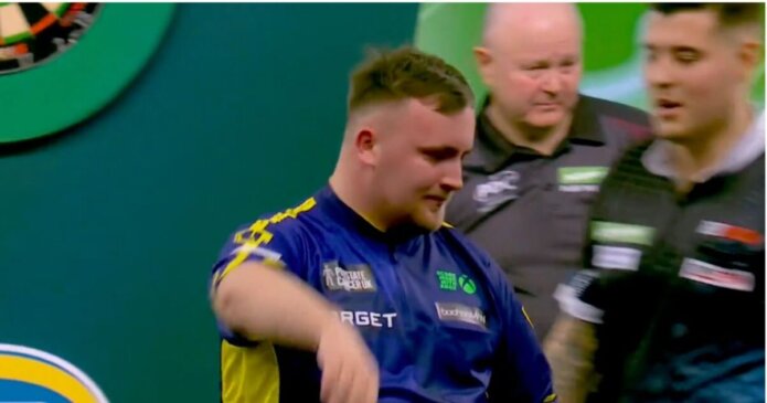 Luke Littler breaks down in tears after beating Ryan Meikle as interview cut