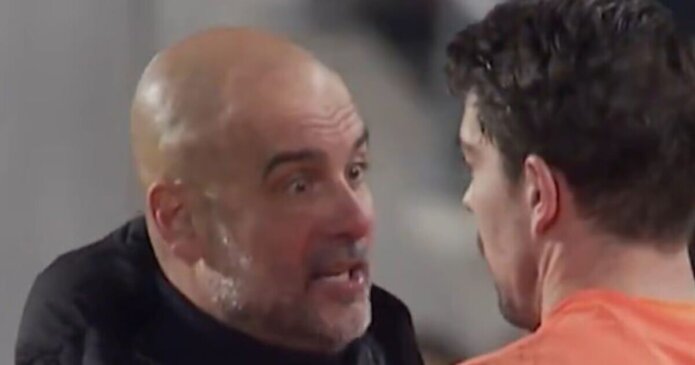 Pep Guardiola snaps at Man City man in exchange clash after Brentford draw