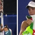 Emma Raducanu in tears on court in Dubai and consoled by rival in worrying scene