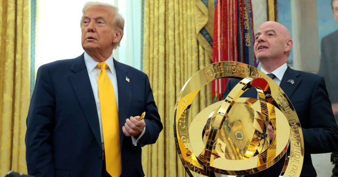 Donald Trump makes embarrassing FIFA World Cup mistake in awkward unveiling