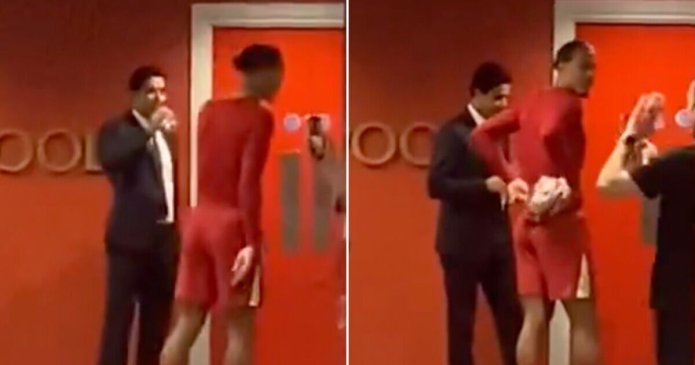 Virgil van Dijk spotted in talks with PSG chiefs minutes after Liverpool's loss