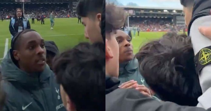 Spurs star pulled out of crowd after addressing angry fans following Fulham loss