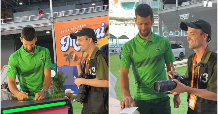 Novak Djokovic shows true colours to tennis photographer at Miami Open