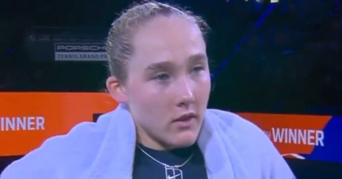 Mirra Andreeva reacts after sister Erika retires in Porsche Grand Prix clash