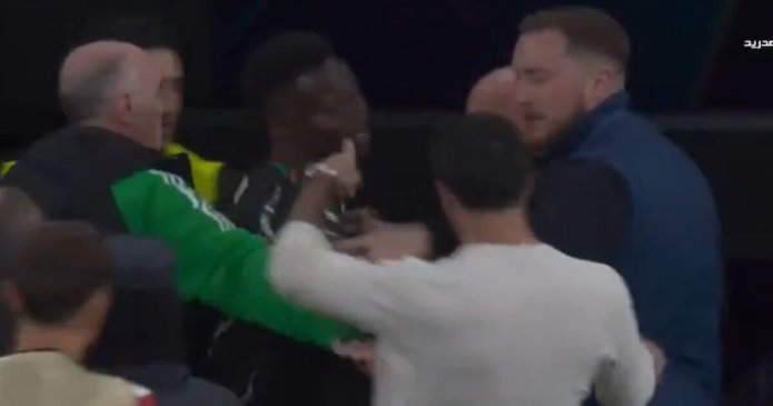 Bukayo Saka shoves Real Madrid star in tunnel as Arsenal ace's temper boils over