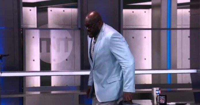 Shaquille O'Neal sprints off live set and incorrect death announced on NBA show