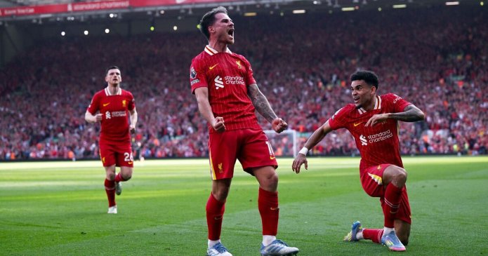 Liverpool win title as Reds get party started at Anfield after Tottenham rout