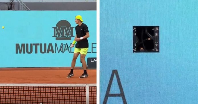 Madrid Open star destroys electronic advertising board during upset