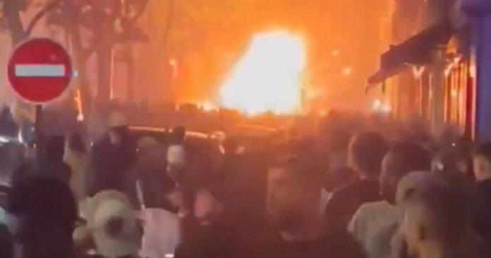 Huge explosion rocks PSG celebrations as chaos erupts after Champions League win