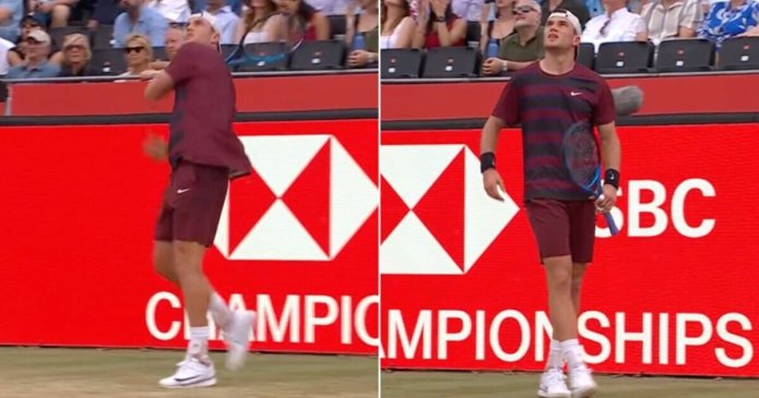 Jack Draper lashes ball into crowd as anger boils over during Queen's semi-final